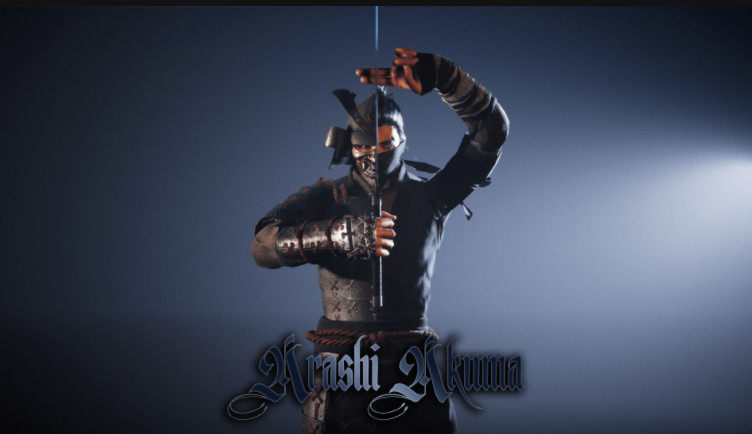 虚幻ue5精品角色素材 写实只狼风忍者武士精模带持剑动作面部绑定