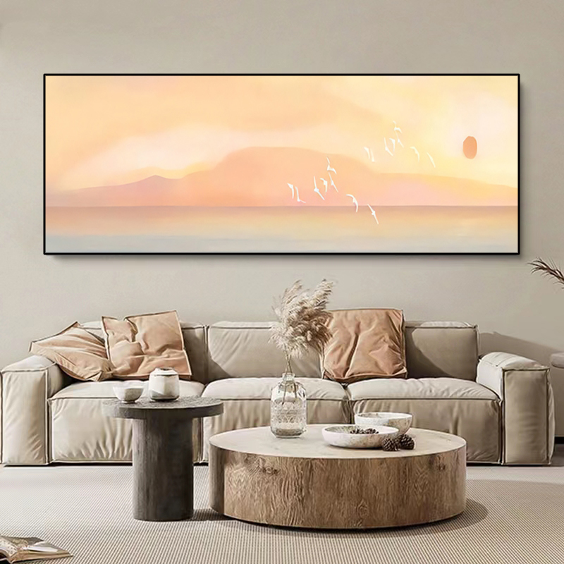 现代简约艺术客厅沙发背景墙璧卧室横幅装饰画轻奢抽象挂画高级感