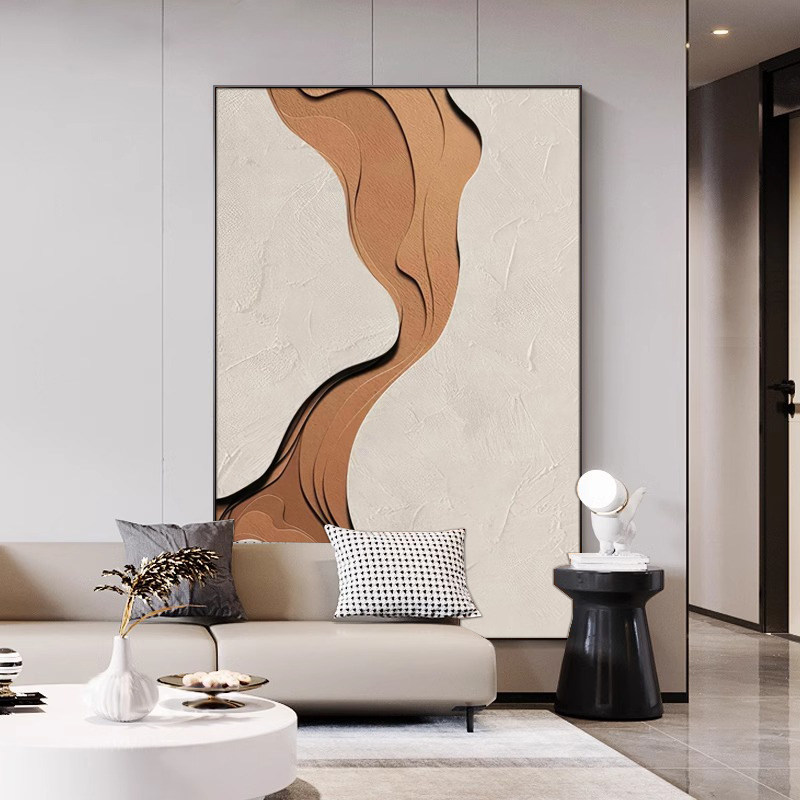 现代简约风客厅装饰画抽象高级感沙发背景墙落地画侘寂风玄关挂画