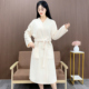 秋冬季 法兰绒浴袍女士珊瑚绒睡袍日式 浴衣吸水速干加绒加厚家居服