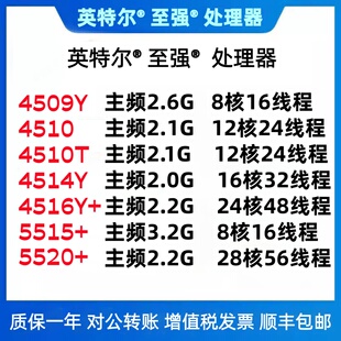 4510T 4514Y 5520 4509Y CPU 5515 4510 5512U Intel至强 4516Y