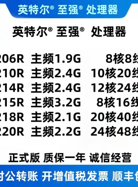 Intel Xeon 至强 3206R 4210R 4214R 4215R 5218R 处理器 CPU