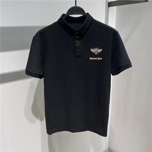 polo衫男士夏季短袖T恤重磅刺绣纯棉商务休闲修身轻奢高级感保罗