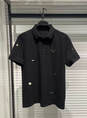 polo衫男短袖夏季刺绣商务青年高级感潮牌修身翻领t恤潮B1COE2161