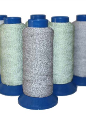 0.35MM100米编织绳带用灰色反光线 消防水袋双面高亮250D/3线