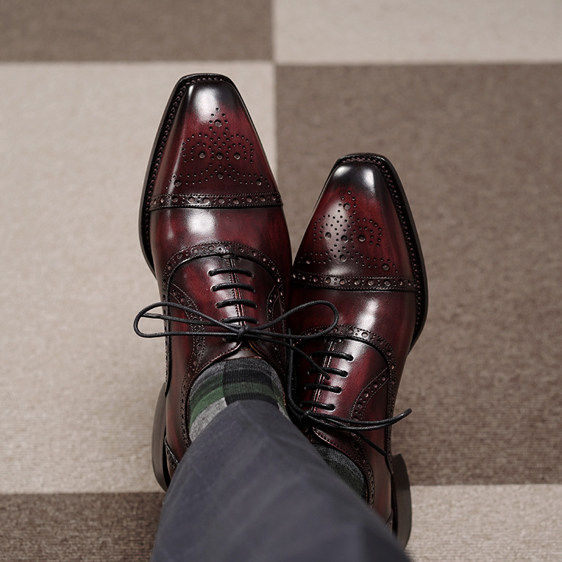 cie手工固特异高端复古正装皮鞋