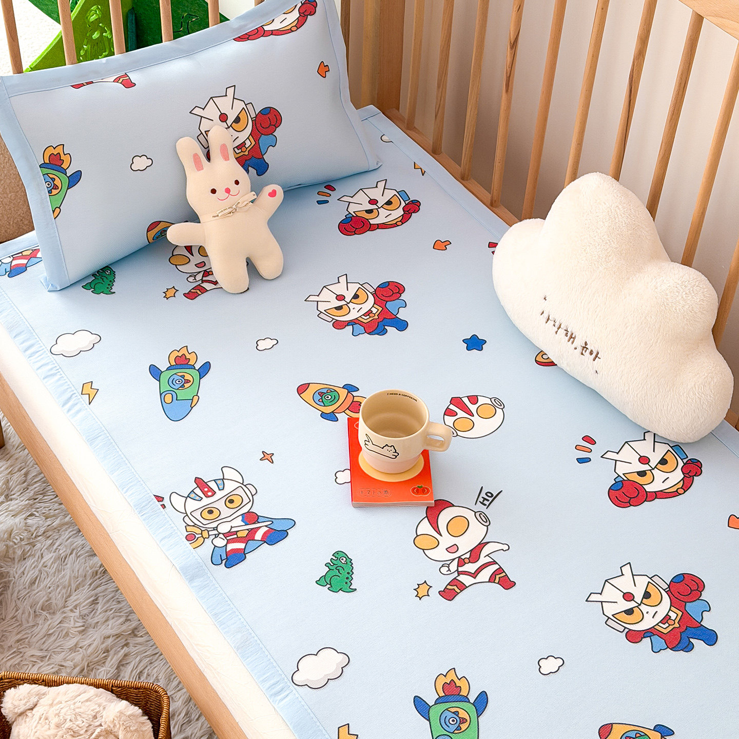 婴儿冰丝凉席儿童可用冰藤席夏季幼儿园宝宝小床拼接床席子空调席