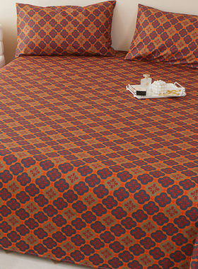 纯棉床单单件100全棉被单垫单加大炕单1.8米枕套三件套250x270cm.