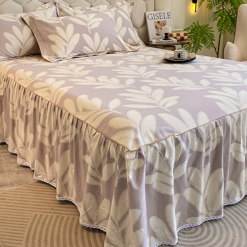 加厚全棉磨毛床裙罩新款