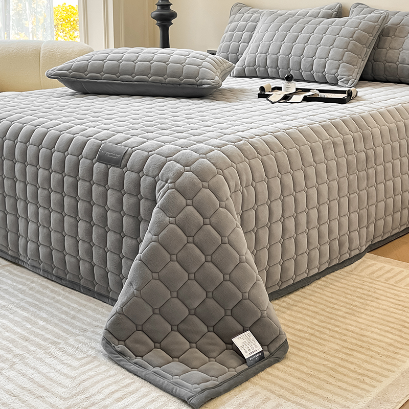 牛奶绒床盖冬季加绒加厚