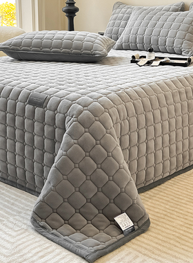 牛奶绒床盖单件冬季单人加厚铺盖榻榻米绗缝床单三件套2025年新款