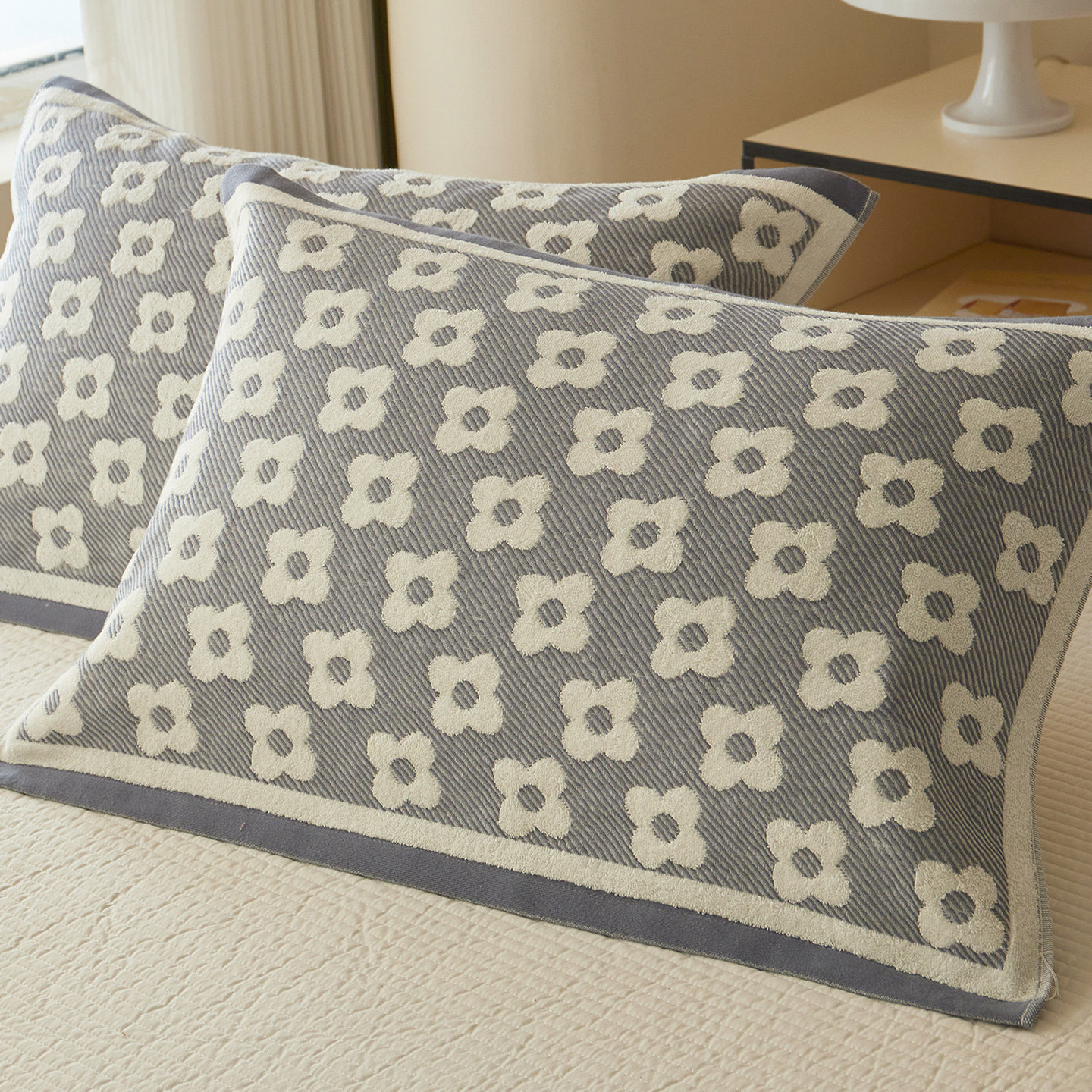 老式纯棉枕巾老上海80年代全棉枕头巾一对装成人毛圈枕头毛巾盖巾