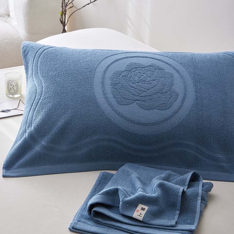 老式纯棉毛圈枕巾一对装