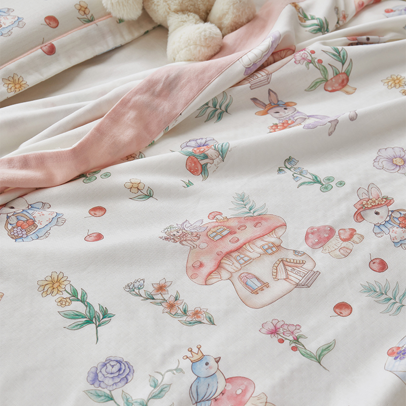 2025新款夏季儿童薄款盖毯空调毯宝宝午睡凉感竹纤维小毯子夏凉被