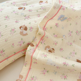 A类儿童纯棉纱布小枕套30x50宝宝学生枕头套40x60乳胶枕芯内胆套.