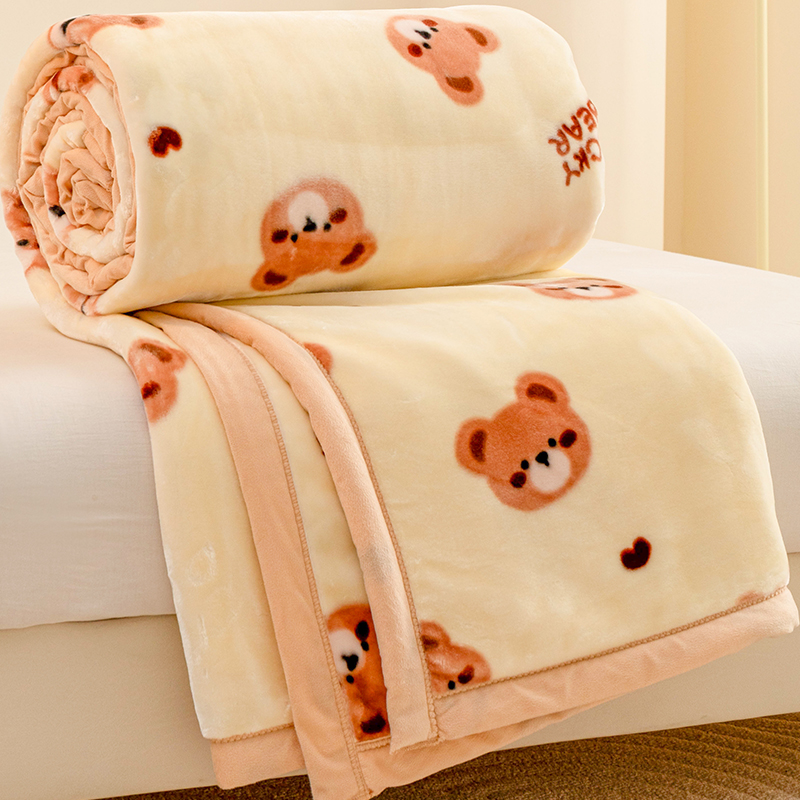 牛奶绒双层毛毯冬季加厚幼儿园宝宝午睡毯子儿童小被子沙发空调毯