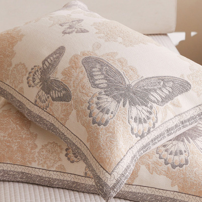 纯棉纱布枕巾一对装亲肤透气