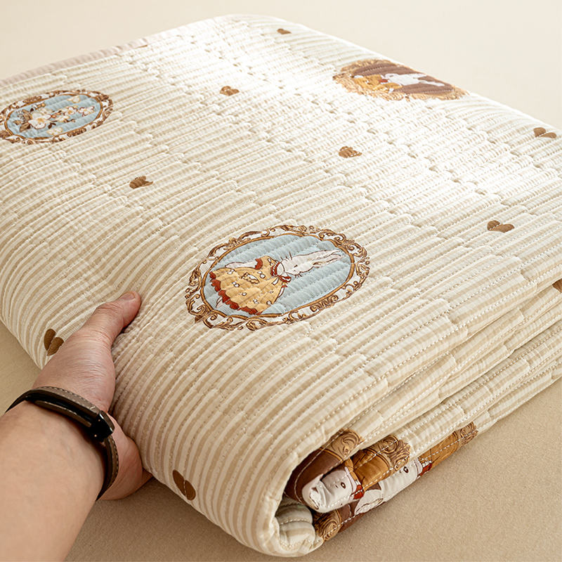 纯棉夹棉床盖床单平整防滑