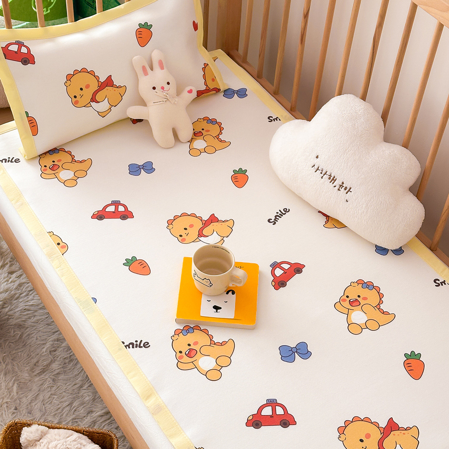 a类婴儿冰丝凉席儿童冰藤席夏季幼儿园宝宝小床拼接床席子空调席,