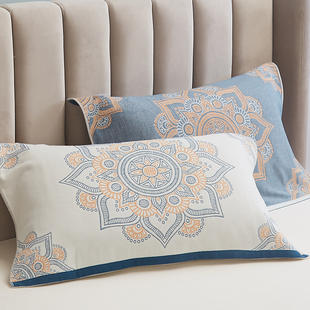 纯棉纱布枕巾一对装夏季夏天全棉棉纱枕头毛巾盖巾防口水防头油男