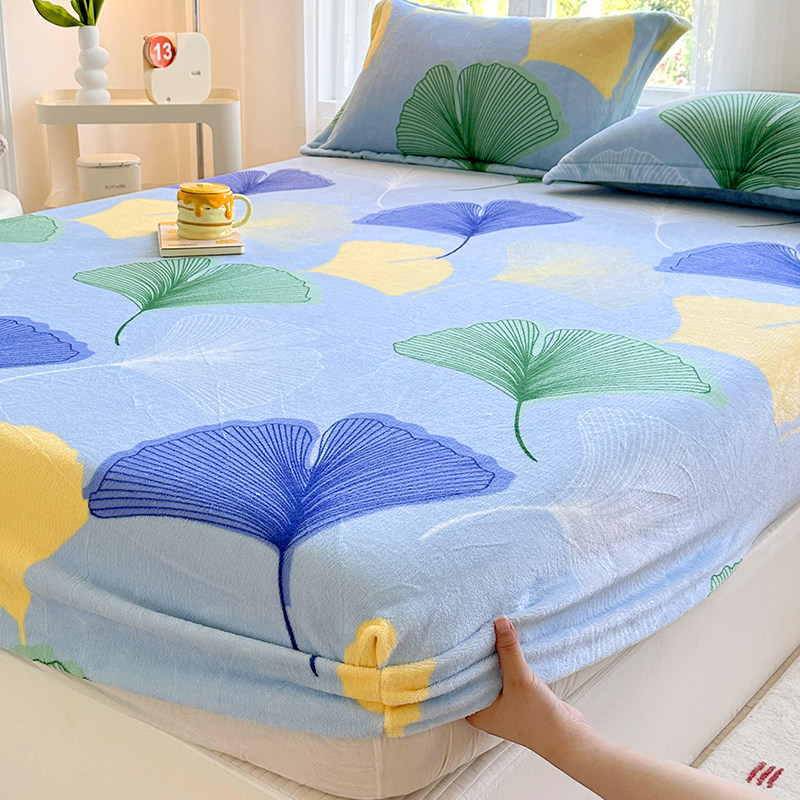 冬季牛奶绒床笠单件珊瑚绒床罩加绒加厚床单罩2024新款床垫保护套