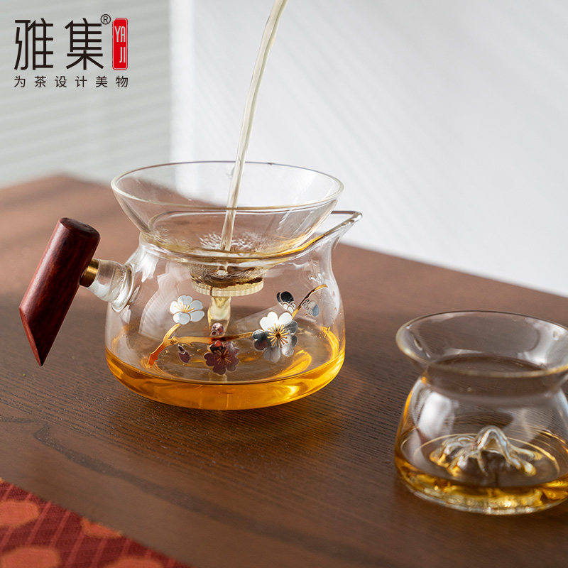 雅集茶具玻璃激光打孔茶滤茶漏公杯功夫配件泡茶漏斗滤茶器过滤网