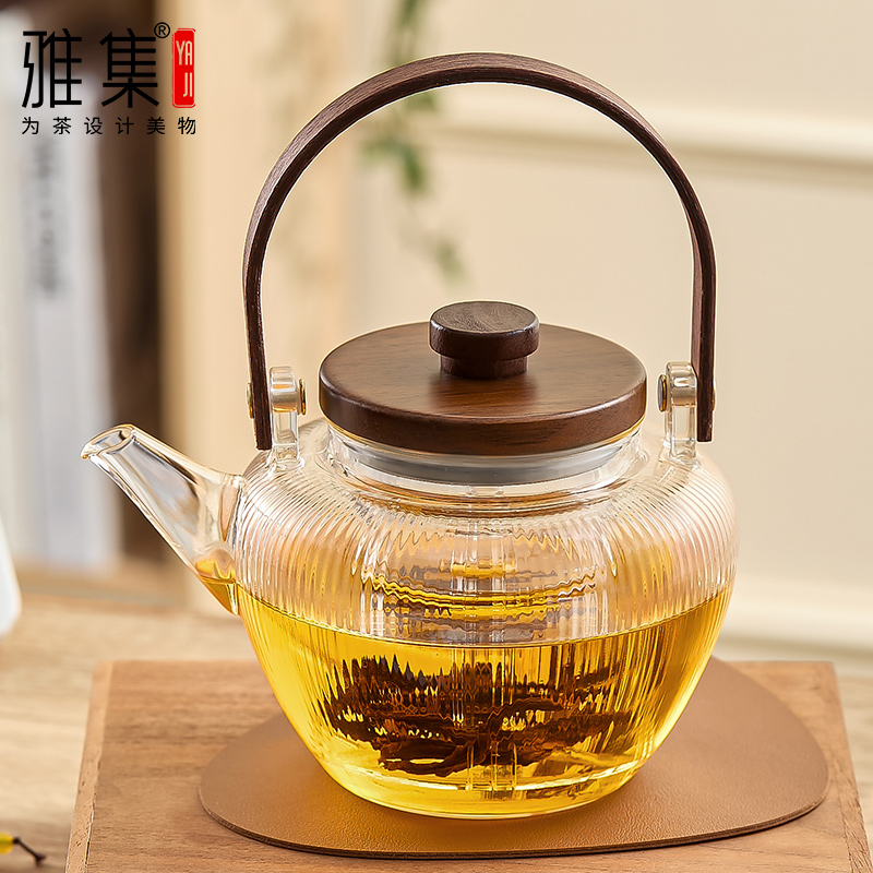 雅集新中式高硼硅手工煮茶壶新品