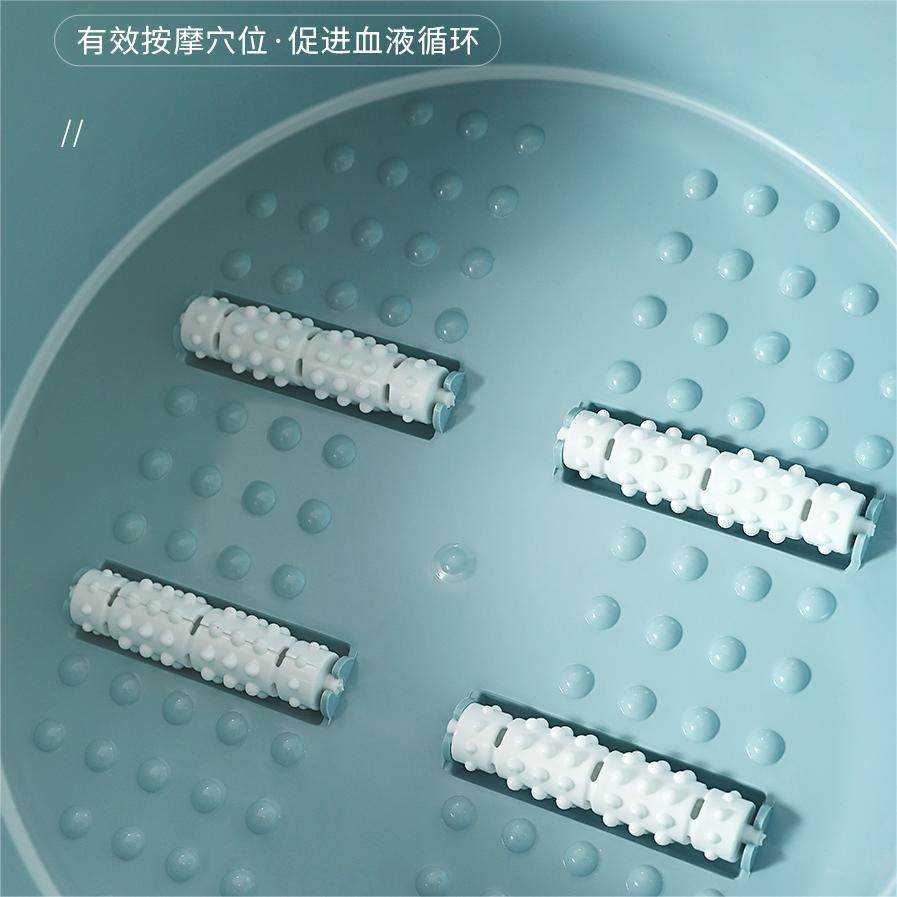 金猫加厚大号足浴盆家用按摩洗脚盆带脚底按摩滑轮泡脚桶足疗桶
