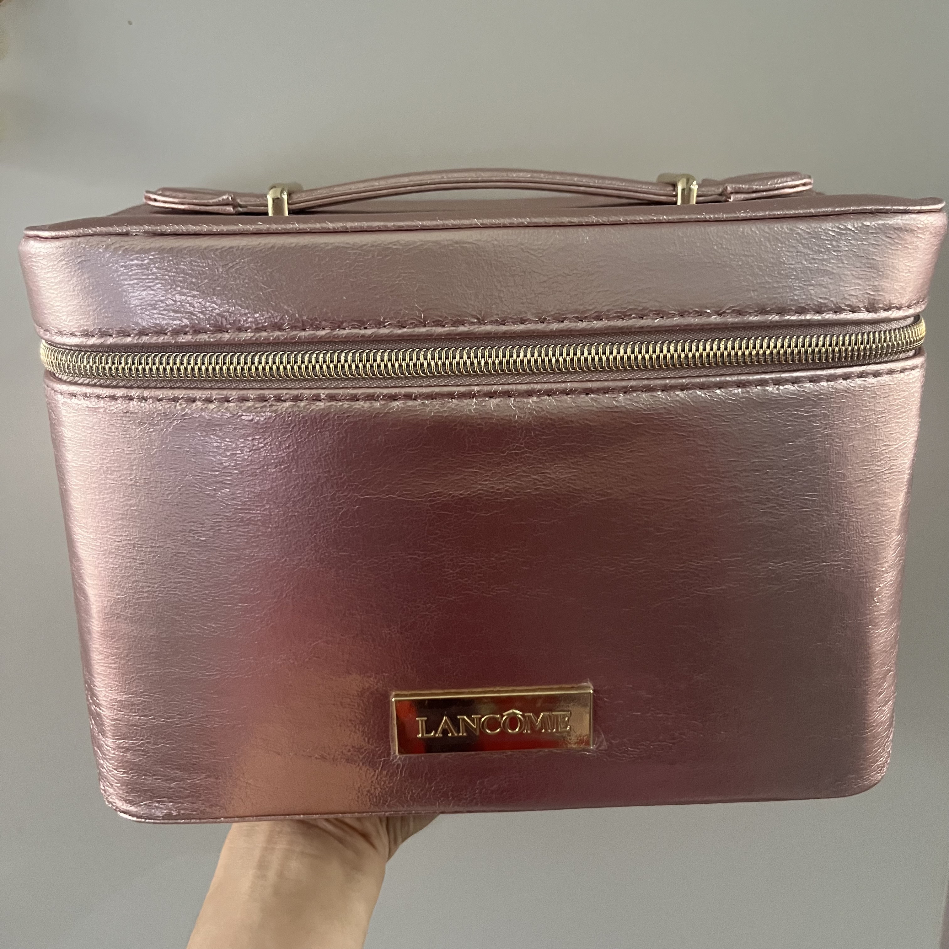 正品Lancome兰蔻化妆包超大容量拉链化妆箱圣诞限量
