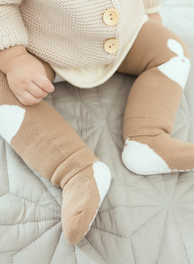 Nemobaby宝宝护膝秋冬季长筒袜加厚绒保暖袜套婴幼儿换尿不湿神器