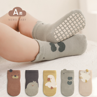 NEMOBABY儿童地板袜室内学步宝宝中筒袜卡通可爱防滑无骨婴儿棉袜