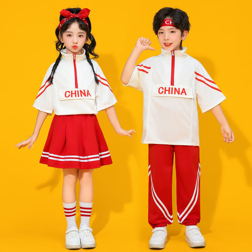 六一小学生运动会开幕式幼儿园班服表演服儿童啦啦队演出服中国风