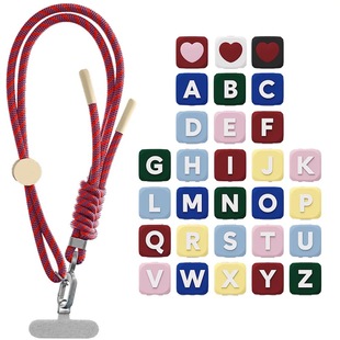 字母串珠编织腕带 C原版 硅胶爱心腕带手机壳链条挂绳防丢 新品