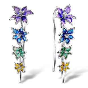 Flower Trumpet Flower Earrings Female Lily Flower Blooming