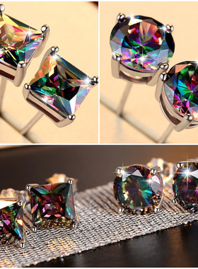 Classic Four-claw Seven-color Men's Earrings Japanese And