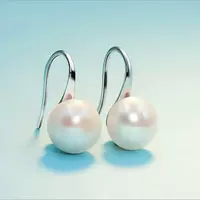 Luxury CZ Imitation Pearl Earrings for Women Silver Color thumbnail 3