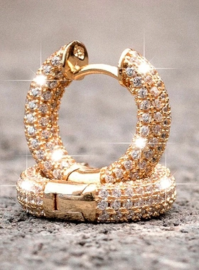 Luxury Women Small Hoop Earrings Dazzling Micro Paved CZ