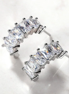 2021 Trendy Stud Earrings for Women Brilliant Rectangle