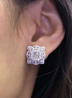Gorgeous Square Shaped Cubic Zirconia Earrings for Women