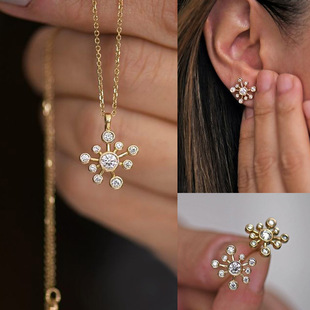 Jewelry set with simple design, geometric circle earring