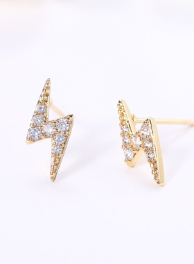 Minimalist Mini Earrings Mini Lightning Earrings Women's