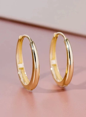 Minimalist Oval Hoop Earrings for Women Low-key Girls Ear