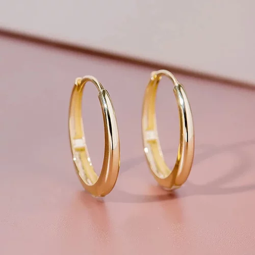 Minimalist Oval Hoop Earrings for Women Low-key Girls Ear
