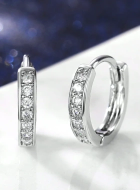 Simple Small Round Circle Hoop Earrings for Women Silver