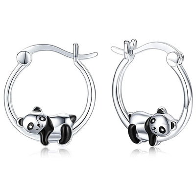 Recommend Small Earrings Trend Ins Cute Panda Glue Earrings