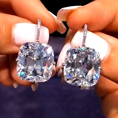 Luxury White Cubic Zirconia Dangle Earring Women Wedding