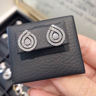 Korean Earrings Hollow Drop-shaped Diamond Earrings Ol