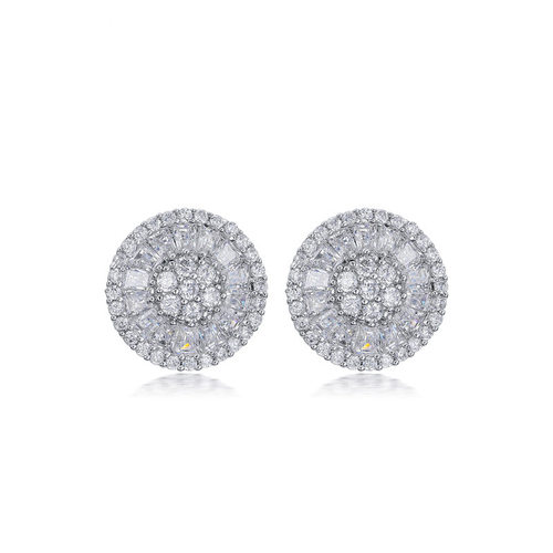 Earrings All-match Round Earrings With Diamond Studs