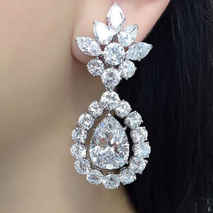 Wedding Accessories High-end Luxury Bride Drop Earrings