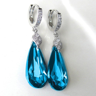 Retro Long Blue-green Earrings Drop Earrings Exquisite